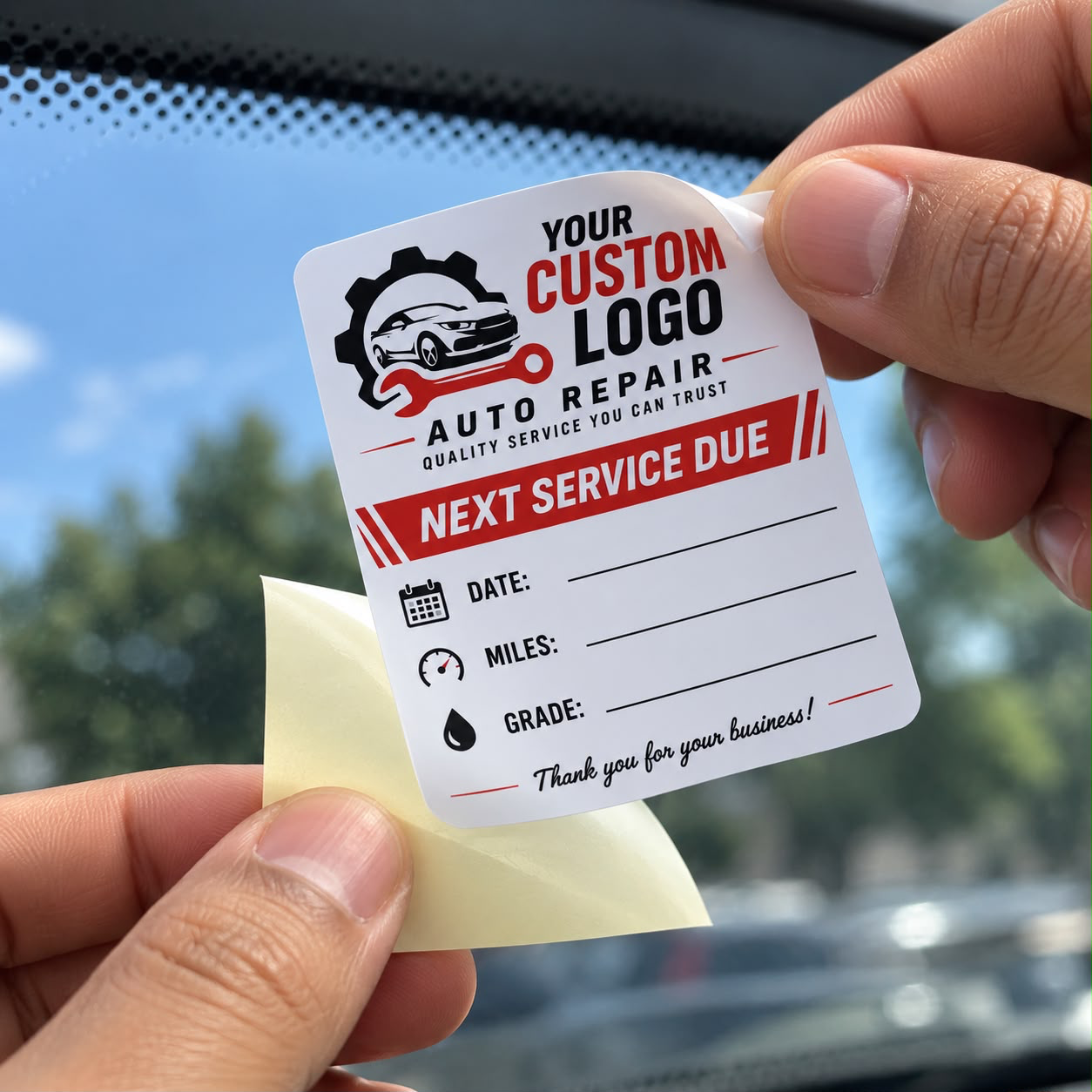 Next Service Due blank sticker, Premium vinyl